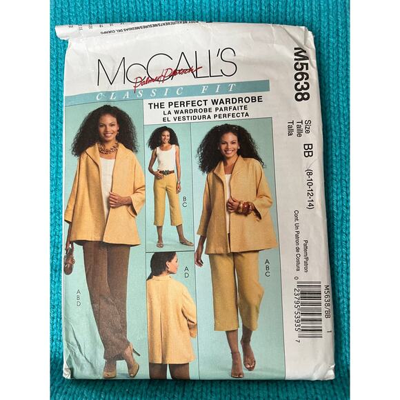 McCalls 5638 Sewing pattern jacket top pants size 8 10 12 14 - Picture 1 of 6